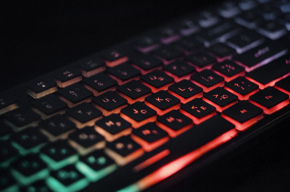 black and green computer keyboard