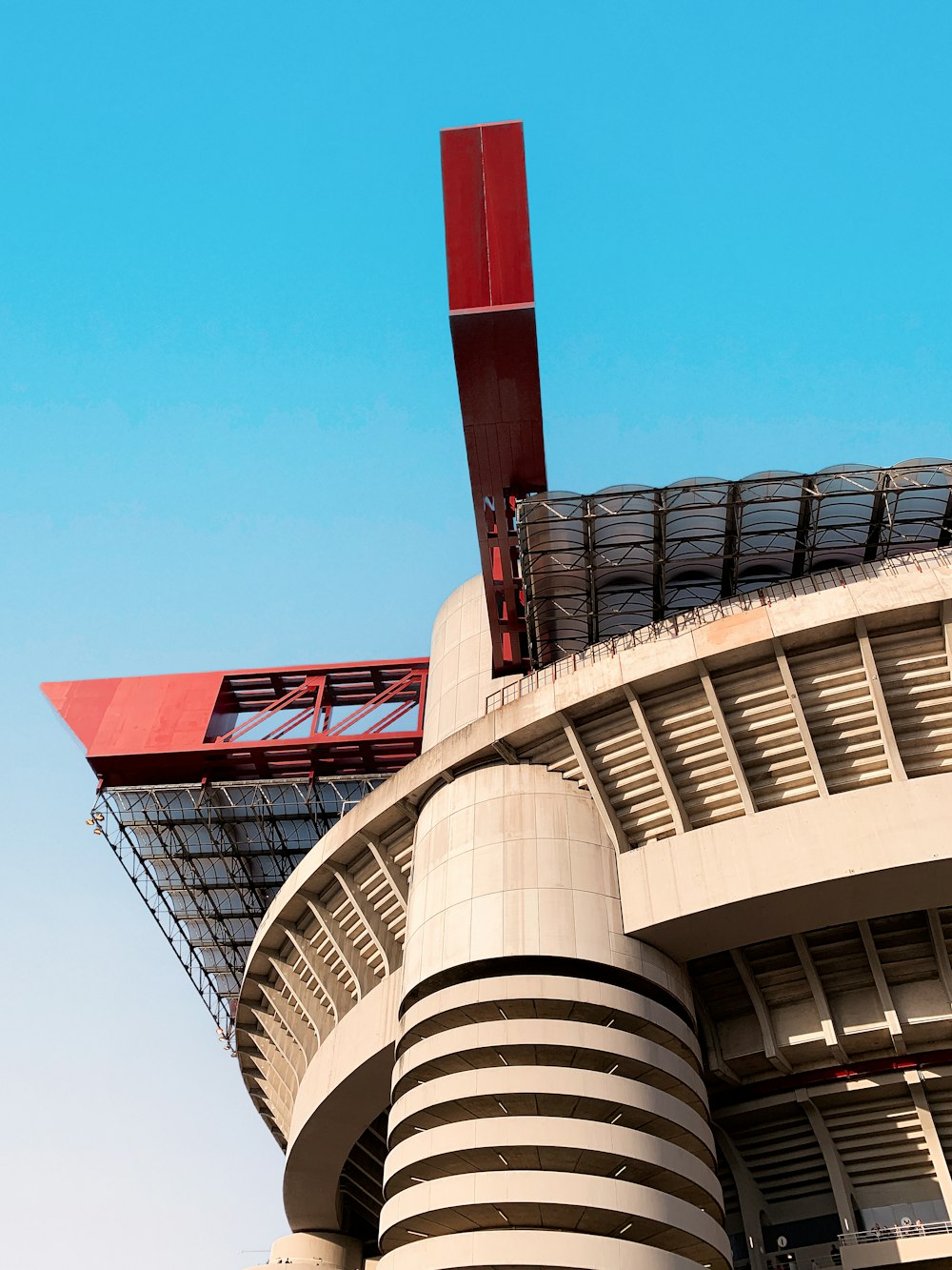 white and red concrete building