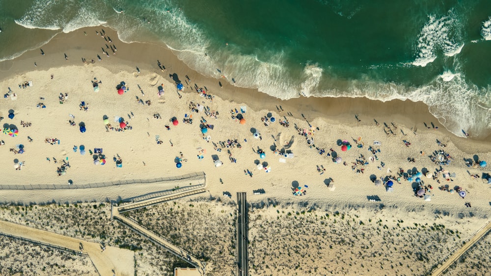 Gente en la playa durante el día