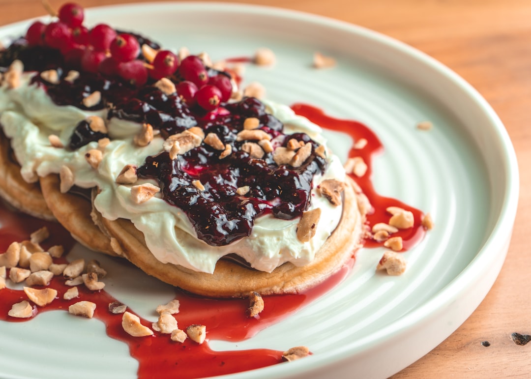 brown and white pastry on white ceramic plate