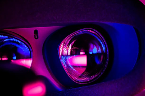 Detalle de visor de realidad virtual