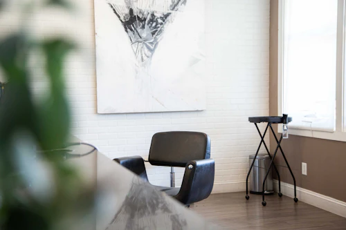 Salon seating and styling area