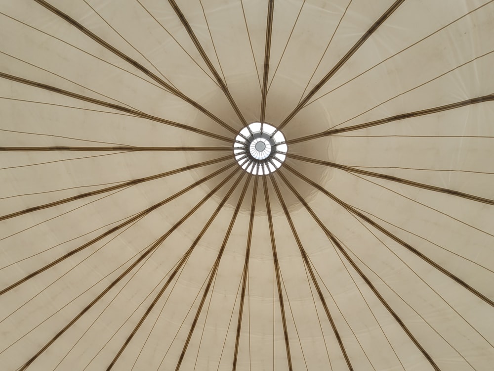 brown and white round ceiling