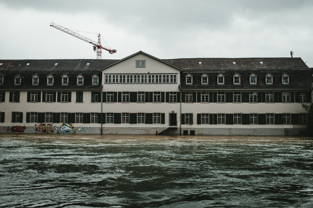 white and brown concrete building near body of water during daytime