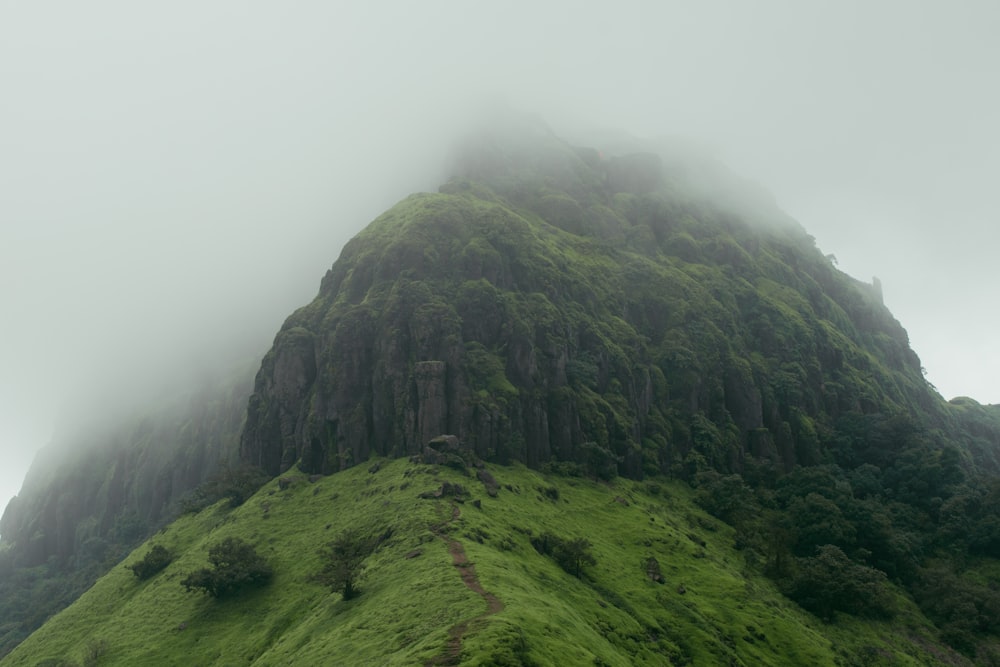 green and black mountain under white sky during daytime