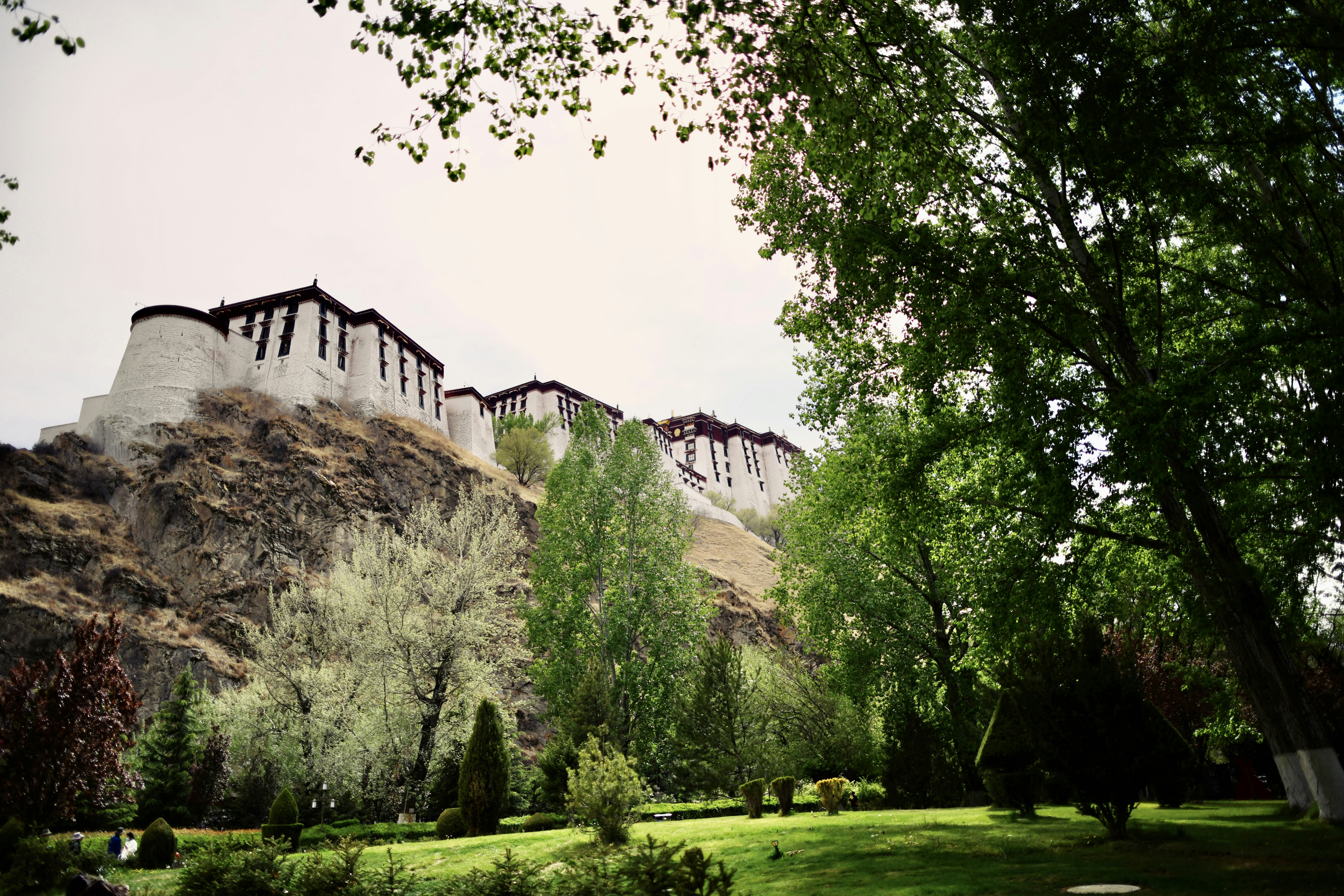 Potala Palace, China - A little garden under Potala Palace, Lhasa