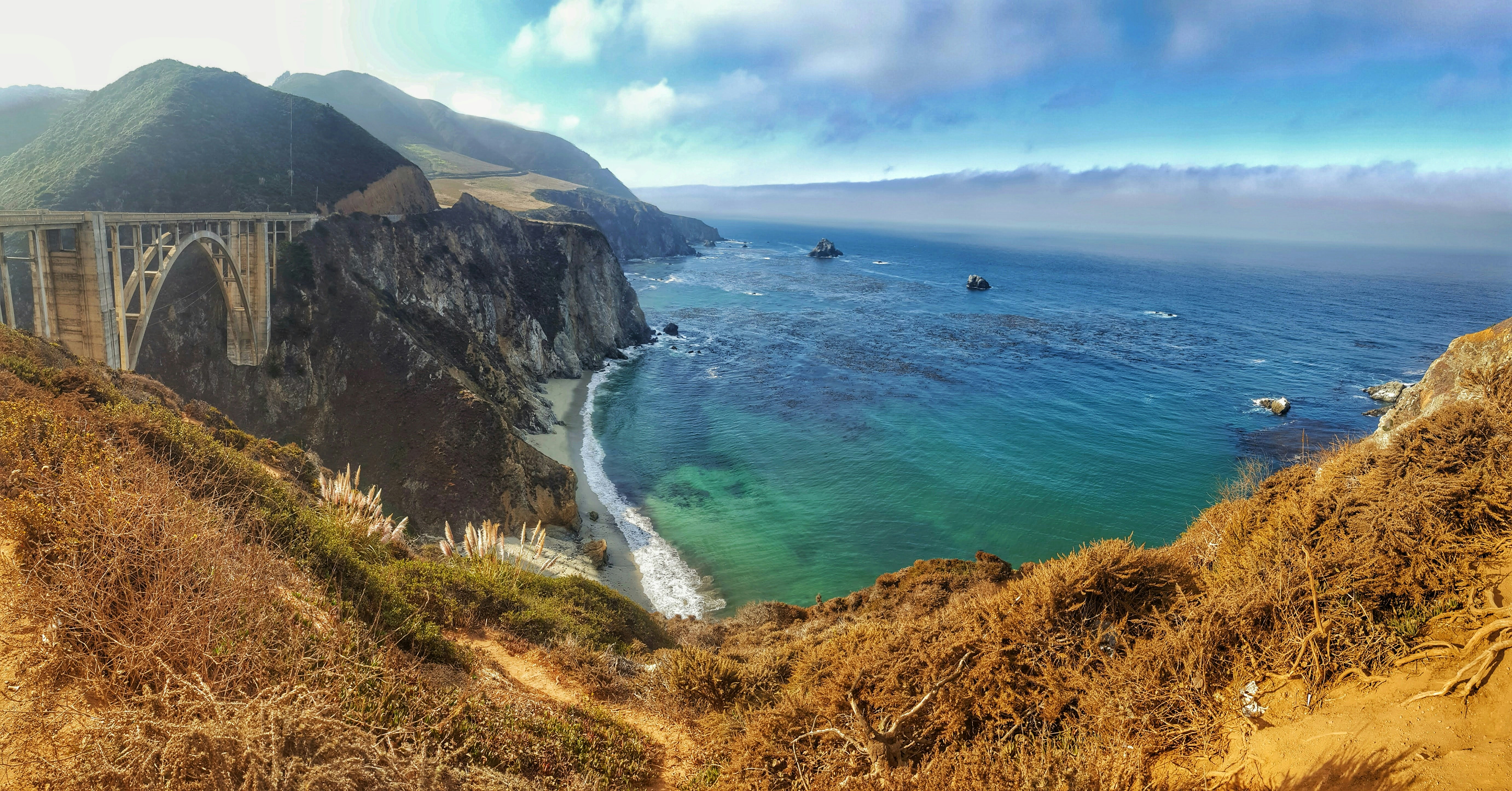 green grass field near body of water during daytime