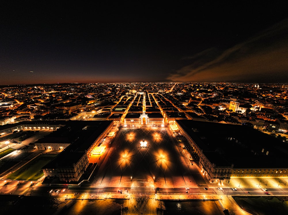 city lights during night time