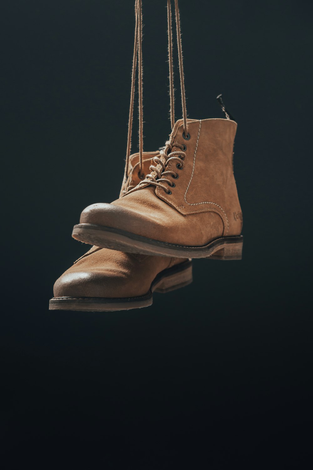 brown leather lace up boots