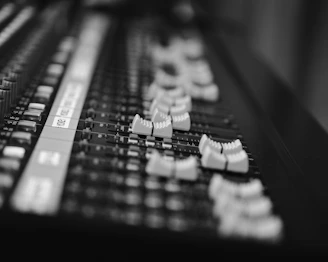 black and white audio mixer