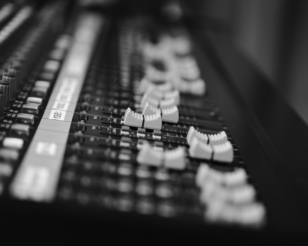 black and white audio mixer