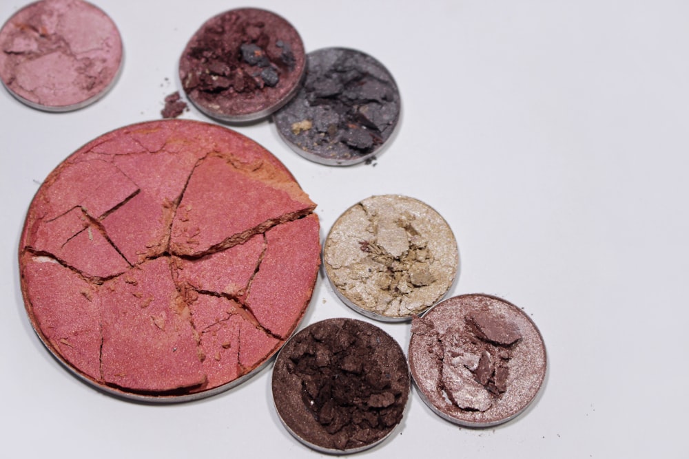 brown round cookies on white table