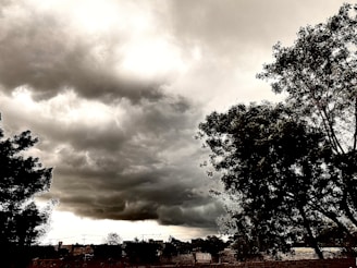 Dark storm clouds gathering over the Dachau countryside before a thunderstorm.