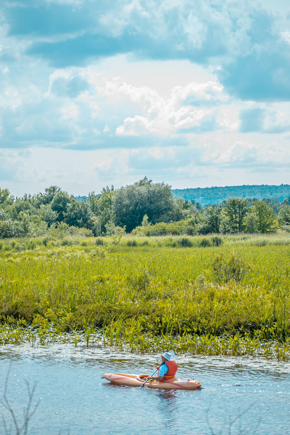 green grass field near body of water under blue sky during daytime