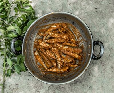 brown chili on stainless steel bowl