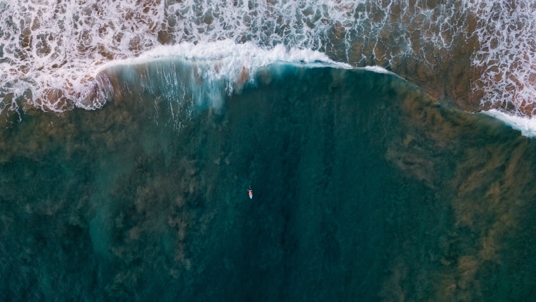 aerial view of ocean waves