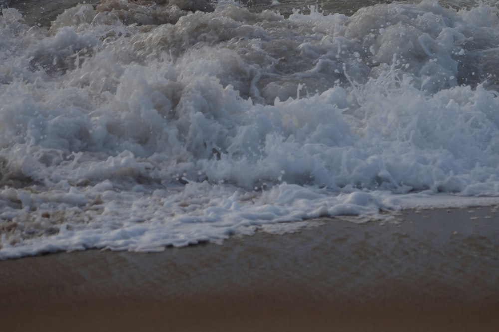 Les vagues de l’océan s’écrasent sur le rivage pendant la journée