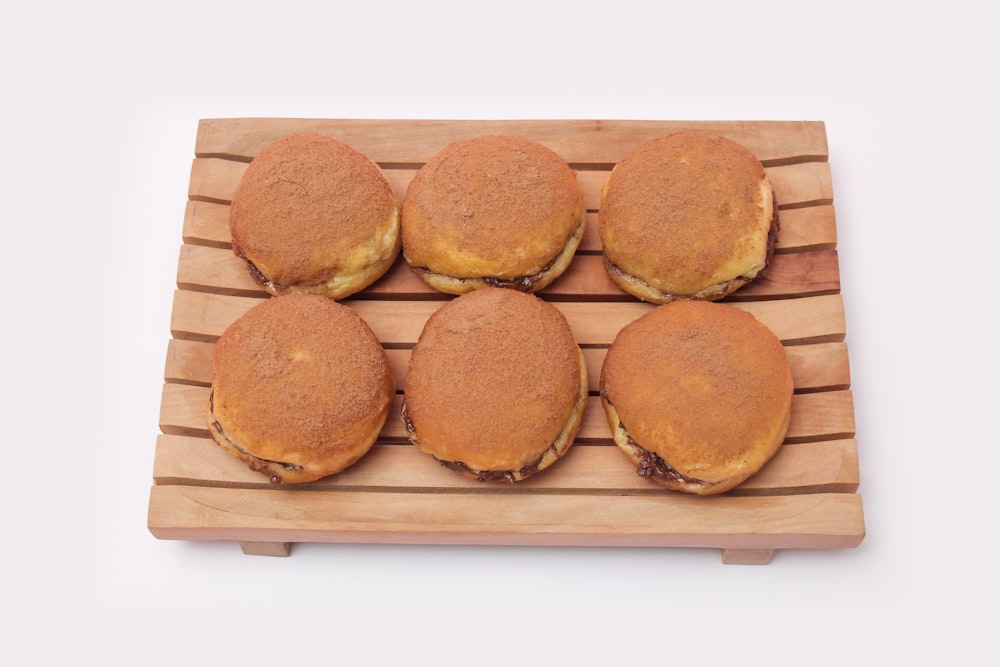 two brown bread on white tray