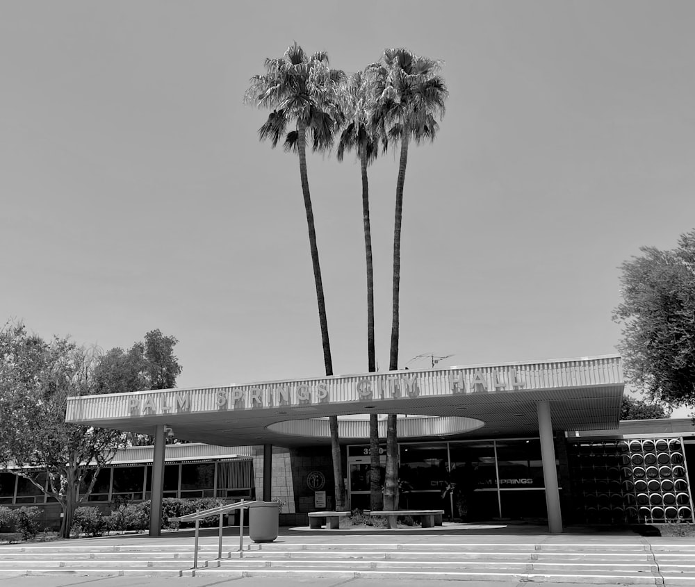 grayscale photo of a building