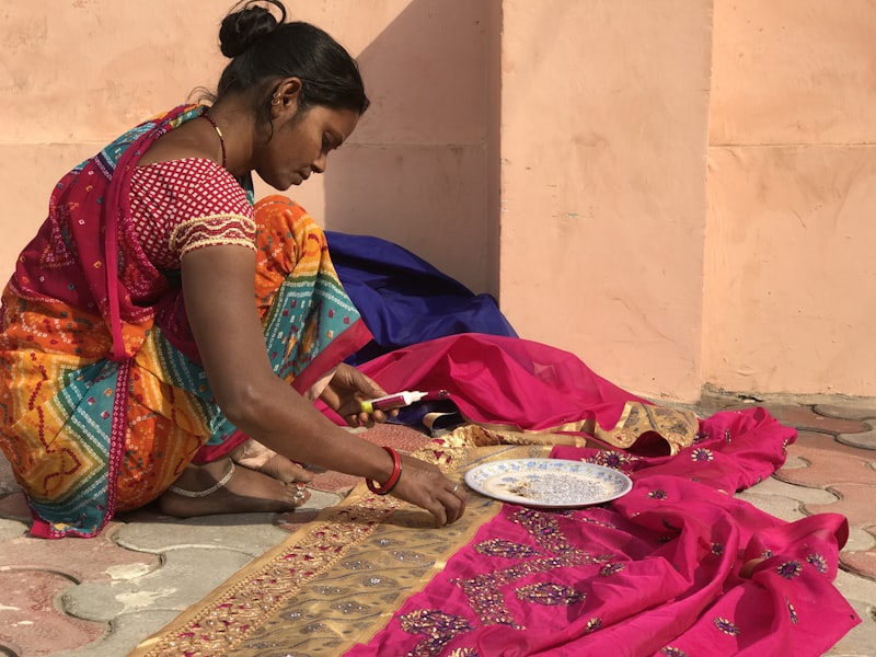 A member of Homeland Kantha Self-Help Group at work