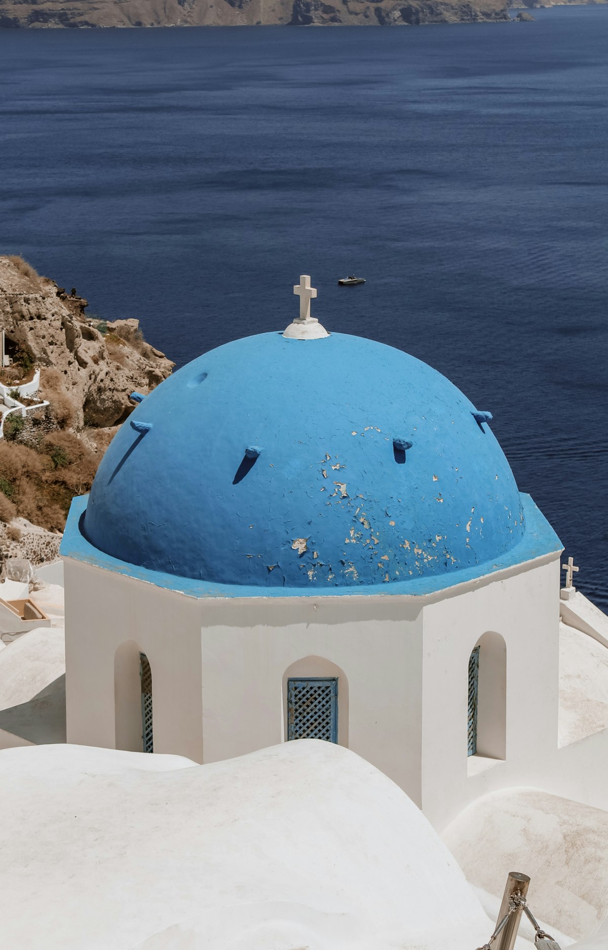 Santorini caldera view at sunset