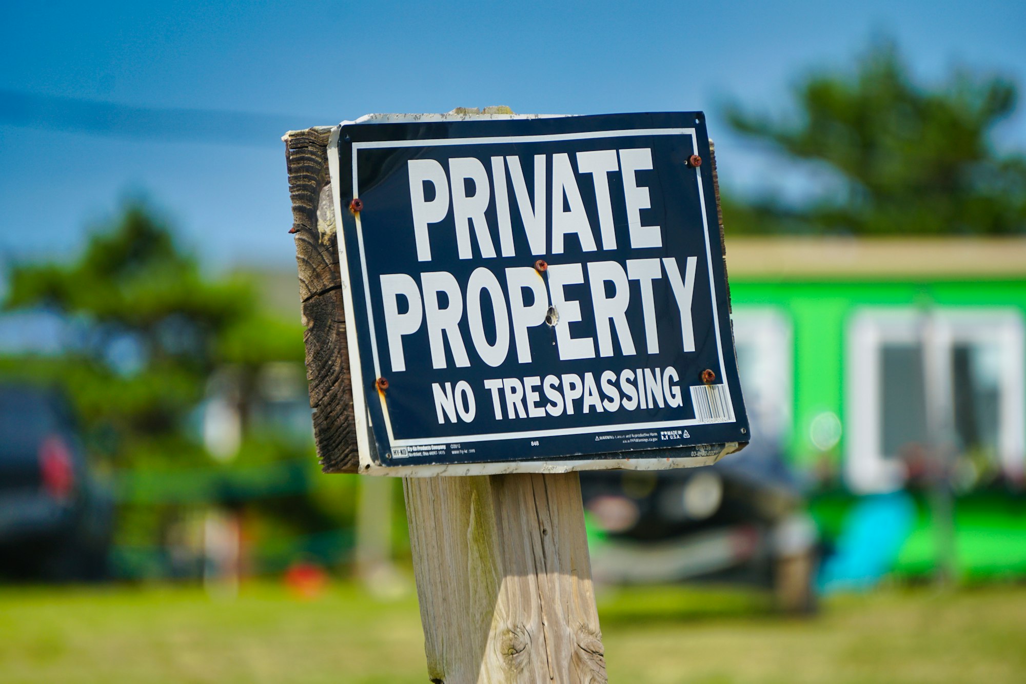 Private property, no trespassing sign in Rodanthe, North Carolina.