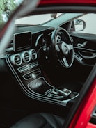 black and silver car steering wheel
