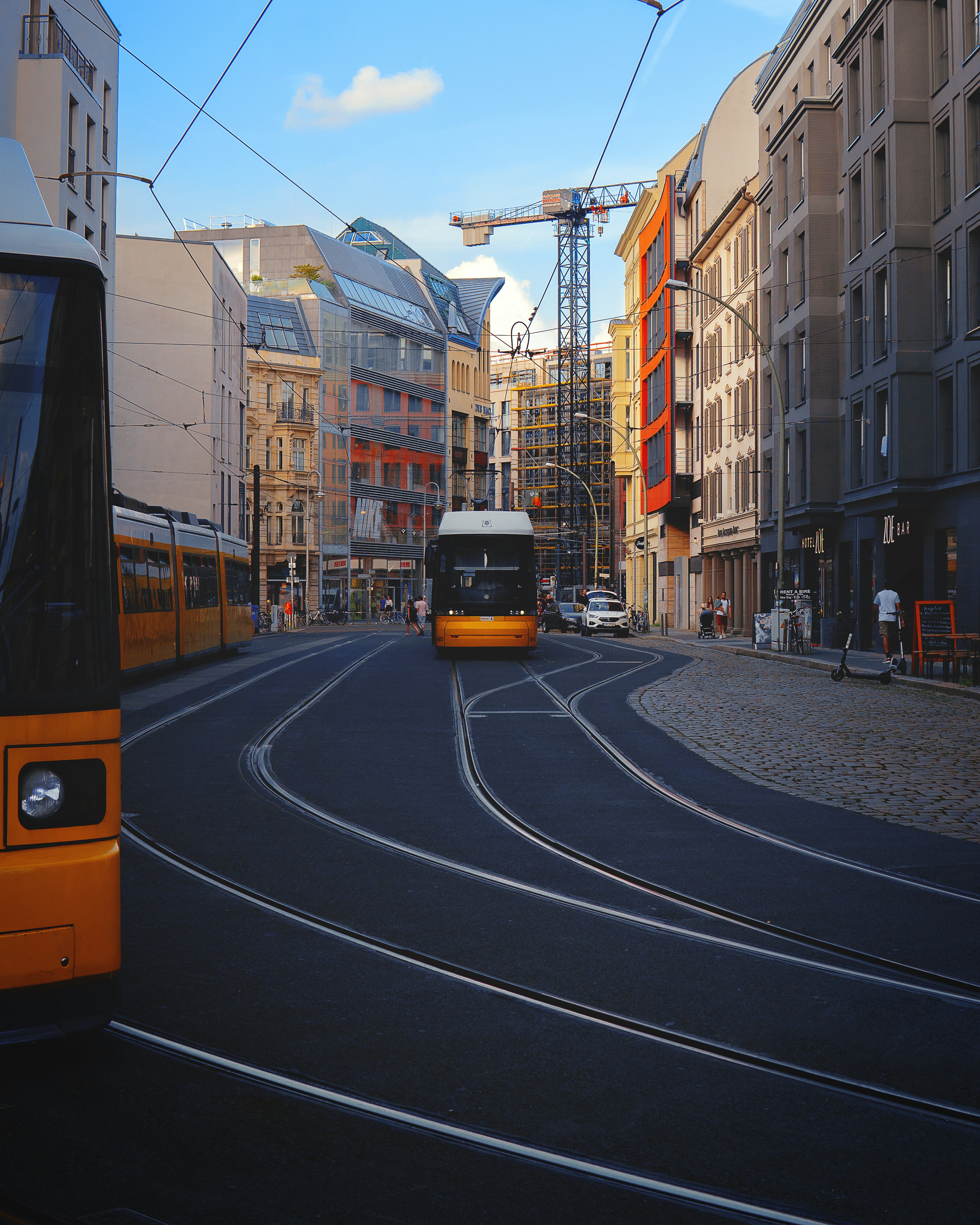 Göteborg tram moving through the city