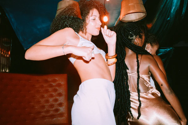 Friends dancing at a club