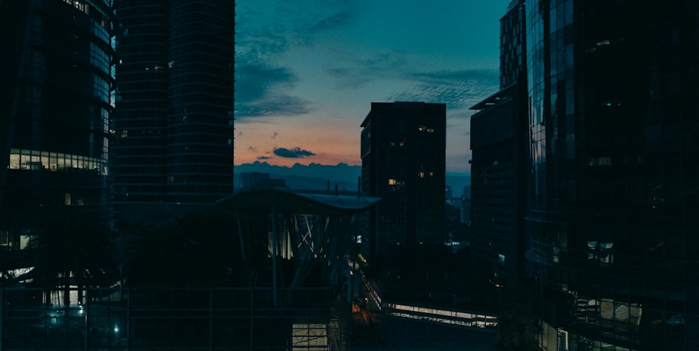 silhouette of building during sunset