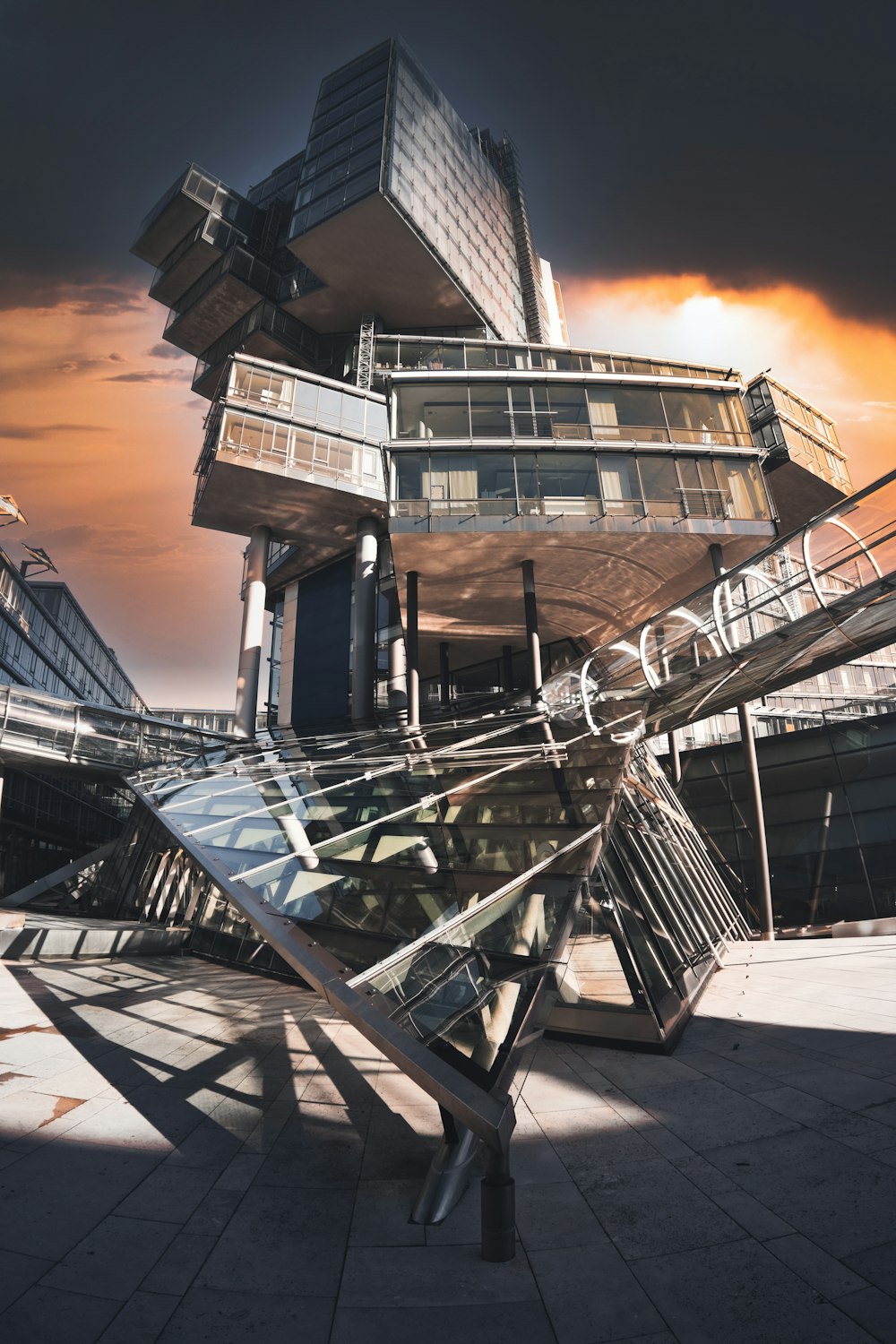 brown and white building during sunset