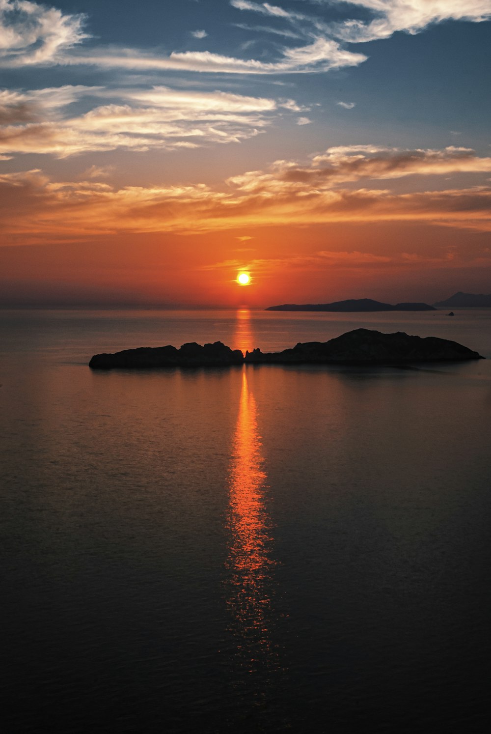 silhouette of mountain during sunset