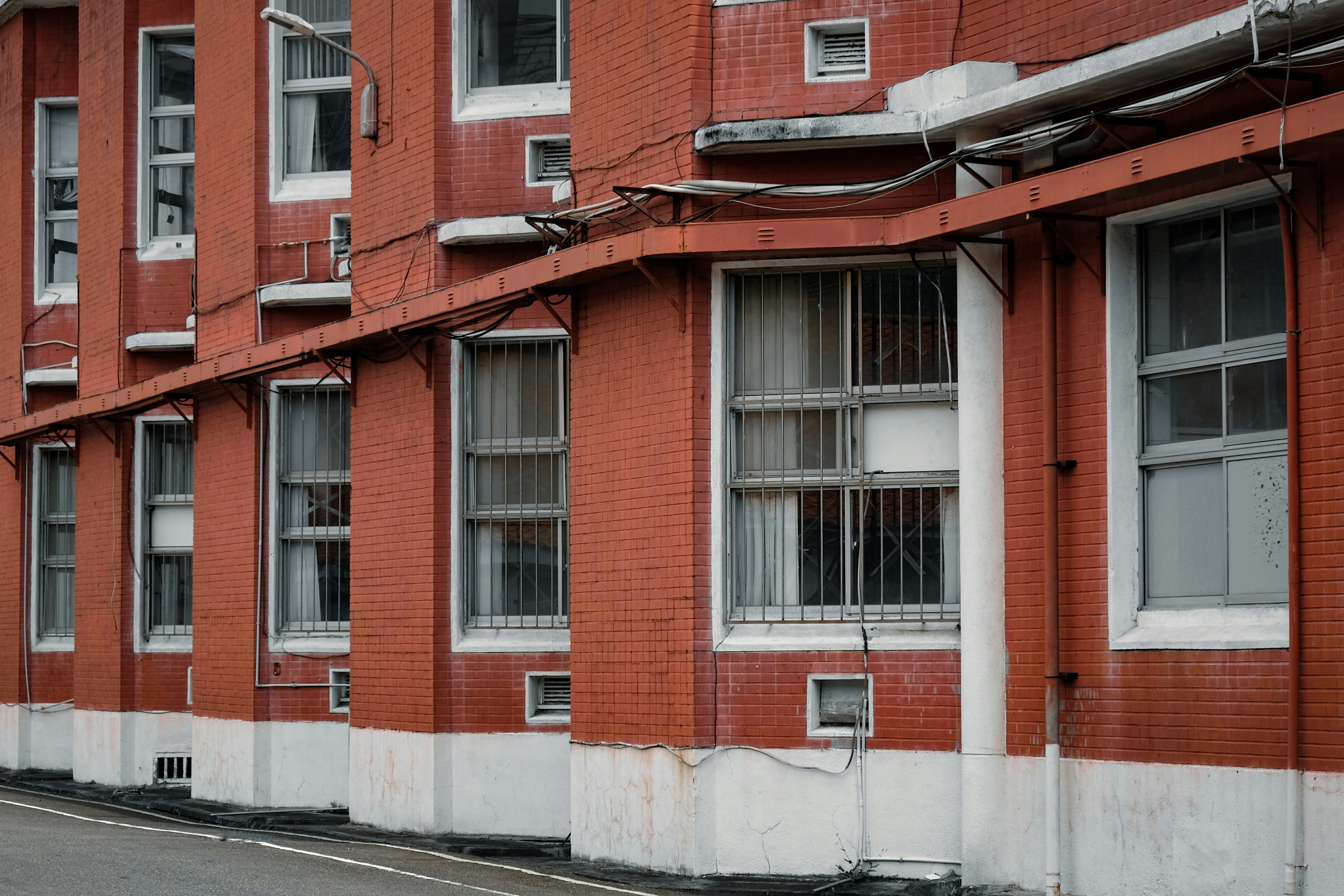 red and white concrete building