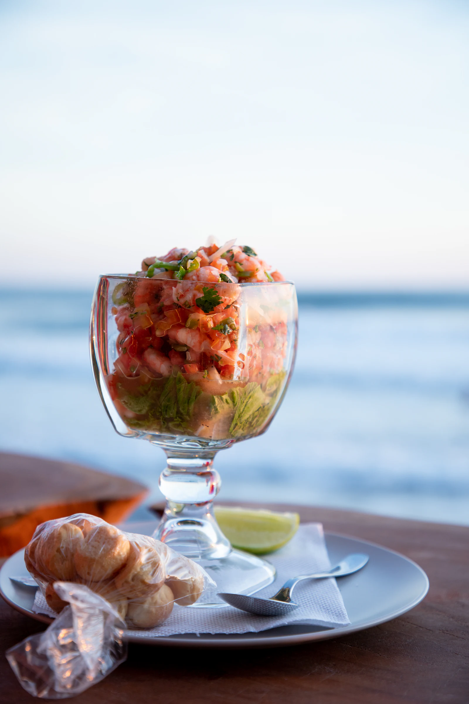 Coctel de mariscos en copa