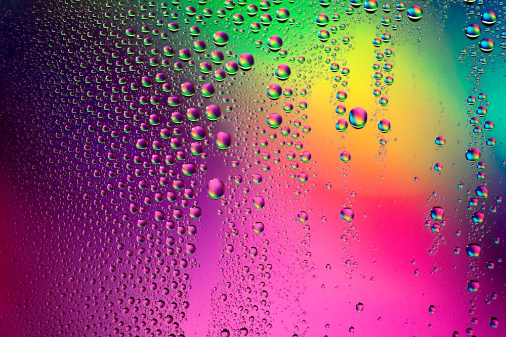 water droplets on glass panel