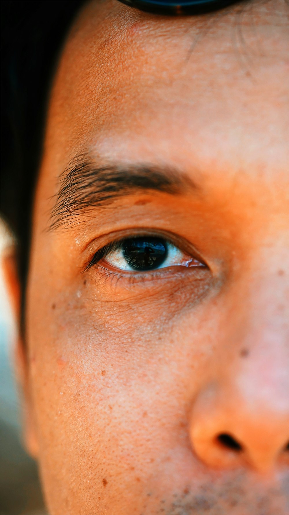 人の青い目と茶色の目