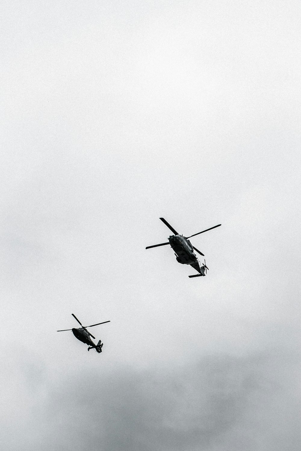 black and white airplane in mid air