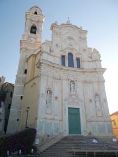 Historic church facade in Magé with intricate architectural details.