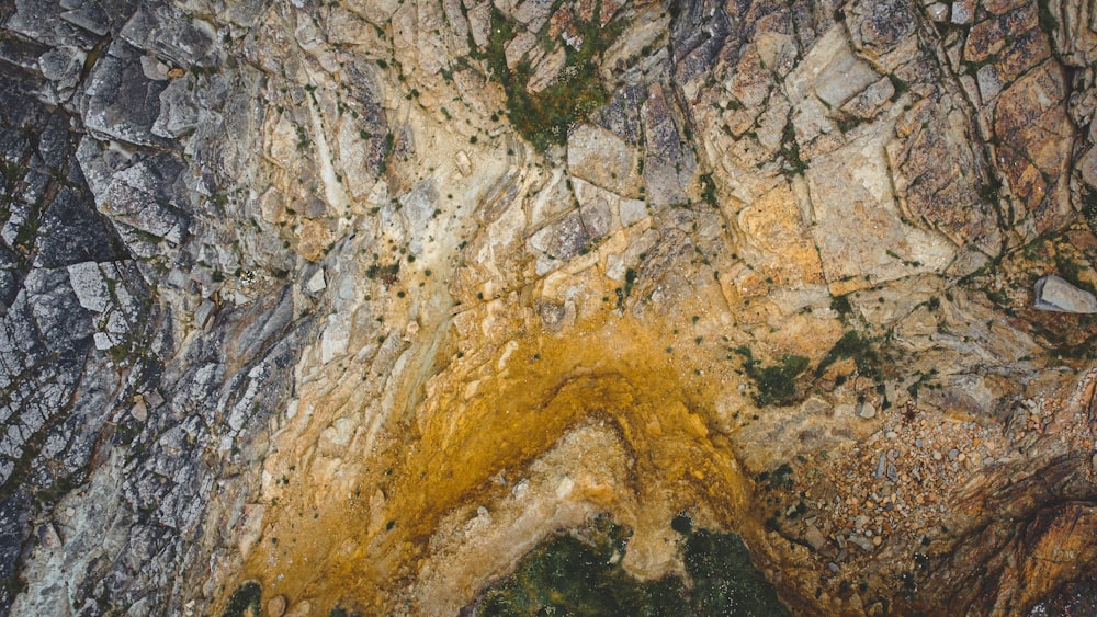yellow and brown rock formation