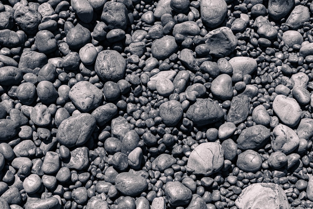 black and gray stones on gray ground