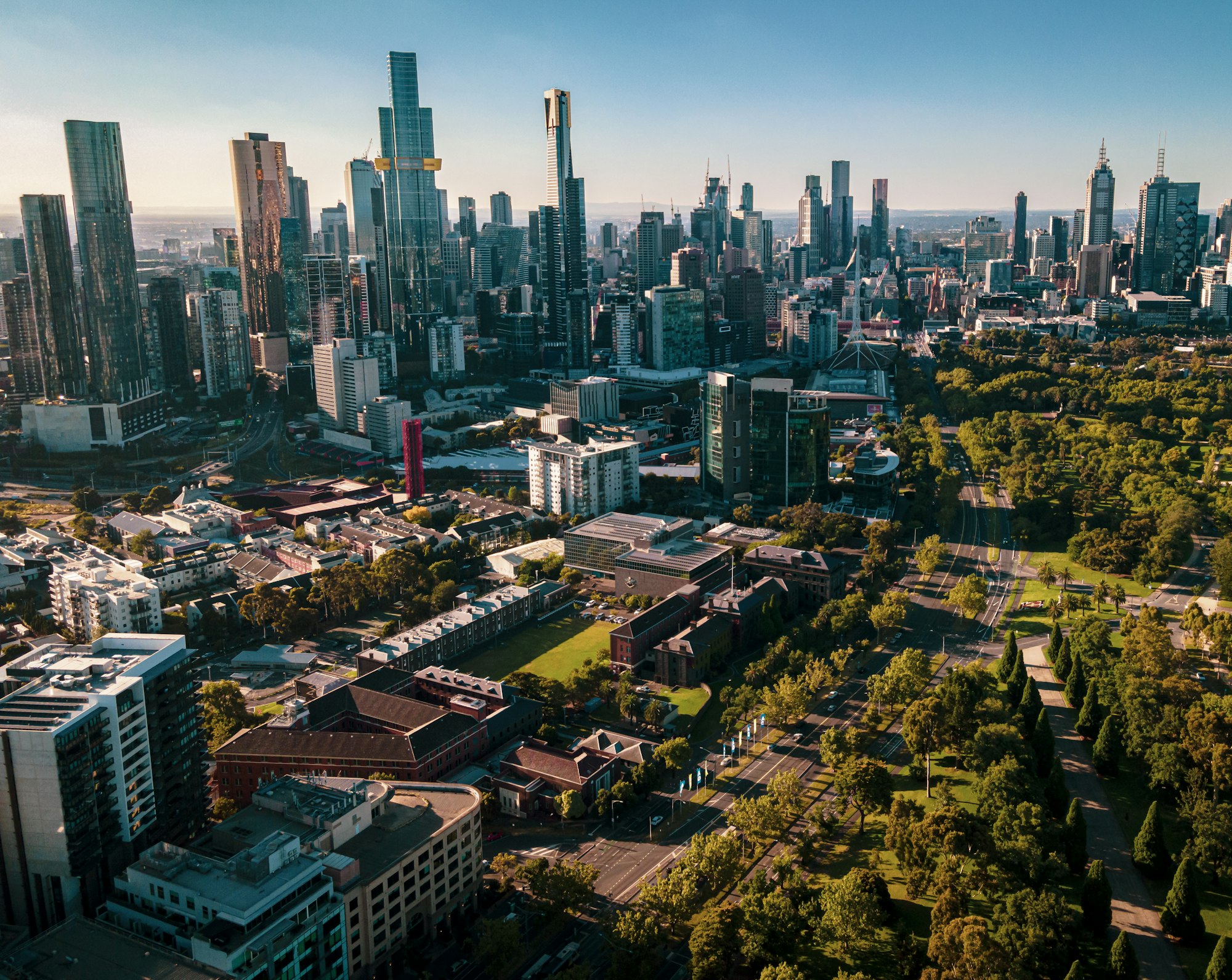 Aerial view of Melbourne, Australia