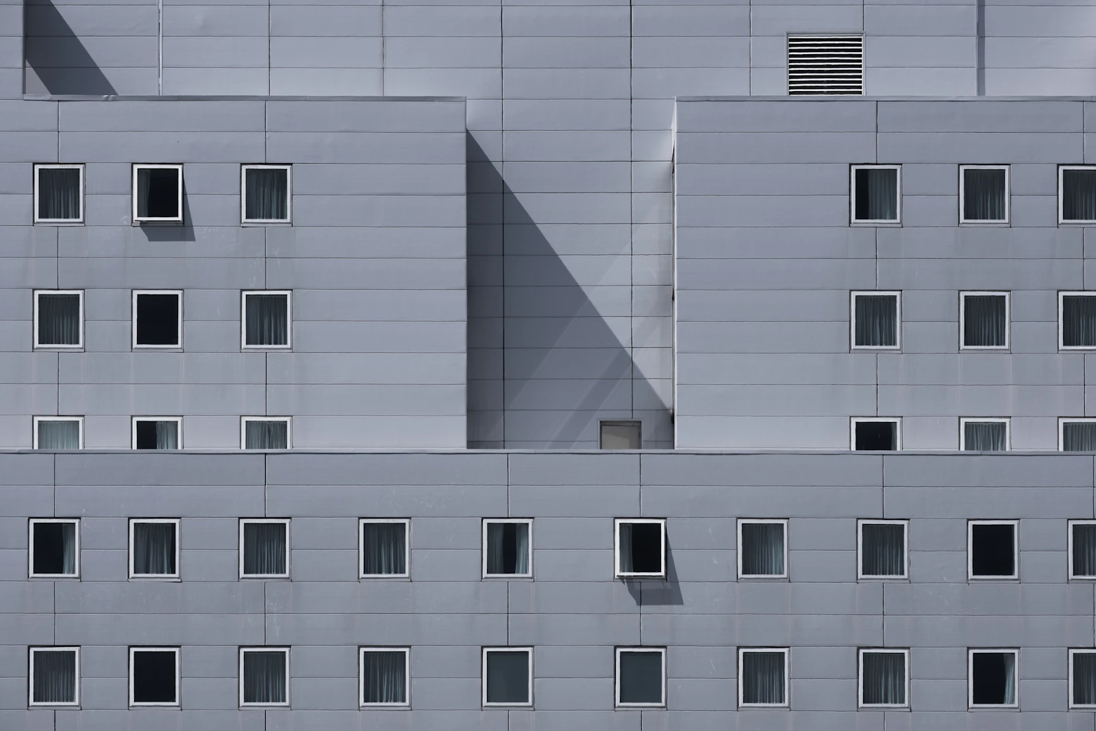 Minimal building facade in black and white