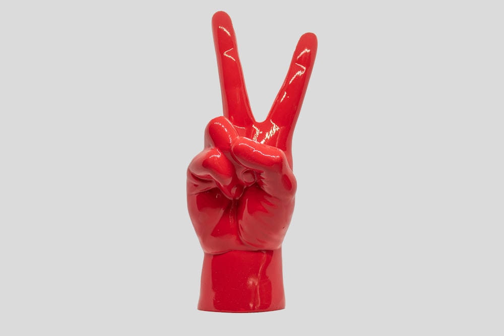 red hand with white background