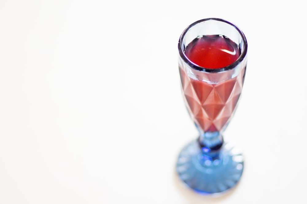blue and red glass vase