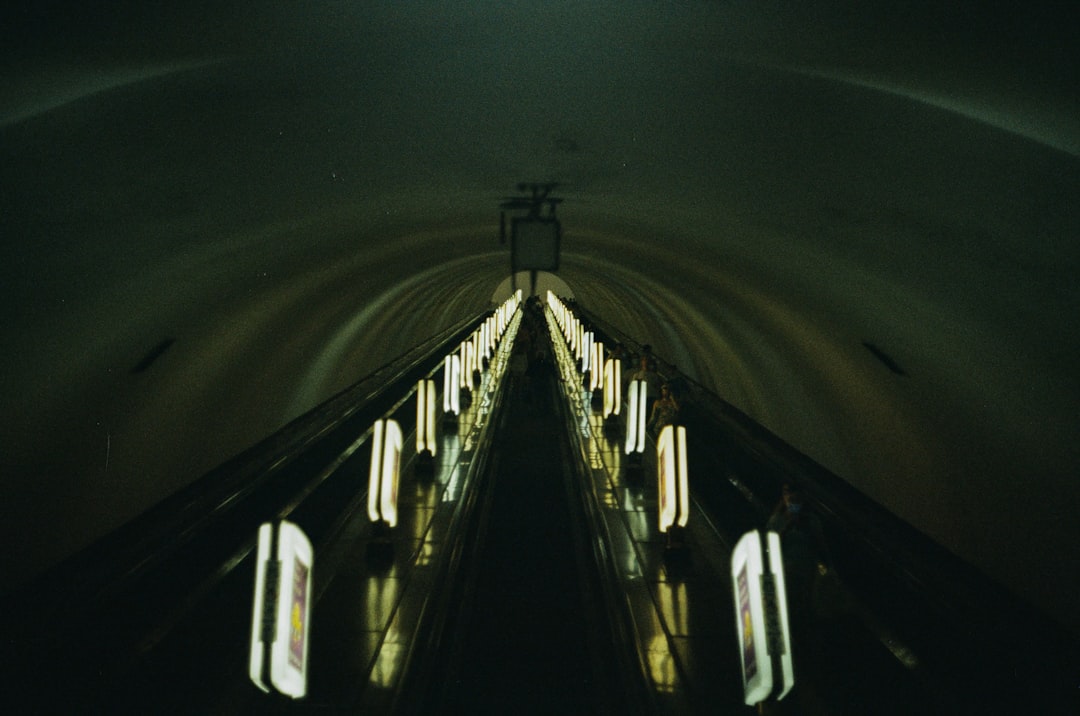 white and black light in the middle of the road