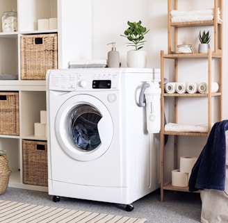 white front load washing machine