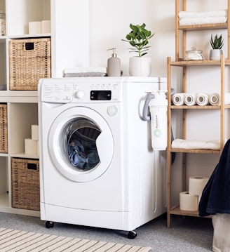 white front load washing machine