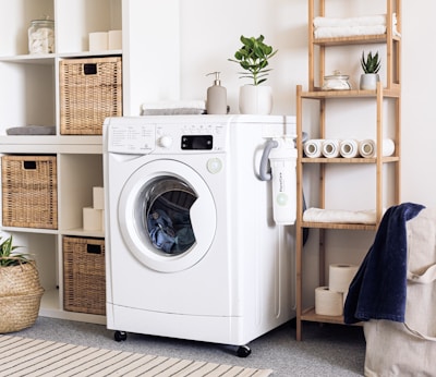 white front load washing machine