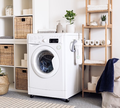 white front load washing machine