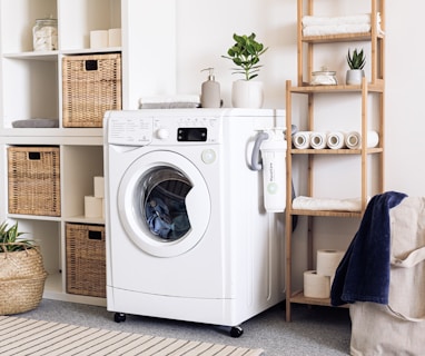 white front load washing machine